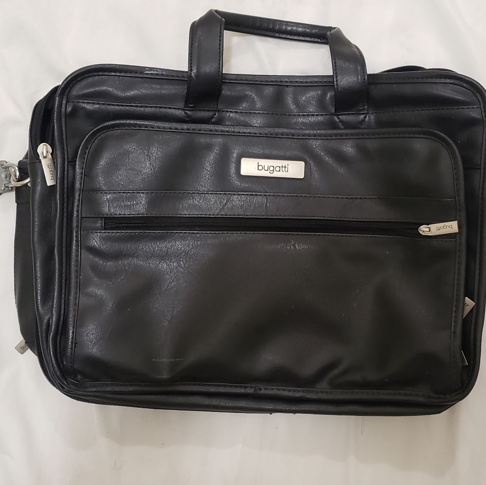 Bugatti Black Leather Men's Bag
